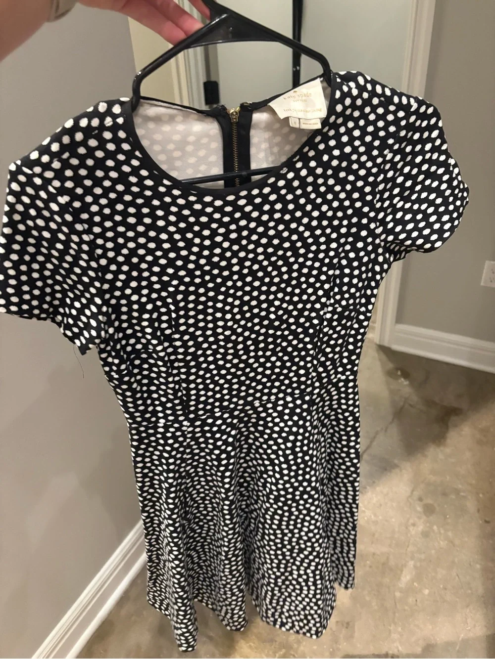 Black and White Polka Dot Short Sleeve Dress